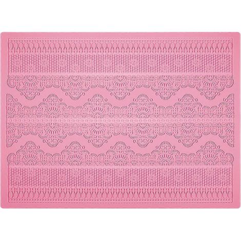 BESTOMZ Silikon-Kuchenform, Präge-Kuchenmatte, strukturierte Spitze, Silikon-Kuchenunterlage (Pink)-Pink (1/4)