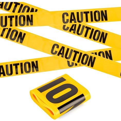 Ruban Adhésif Noir et Jaune 20 m Rubalise Sanglant D'avertissement de Sécurité Attention Ruban de Marquage Non Adhésifs,Halloween Decoration Fêtes D'anniversaire Accessoires (1/5)