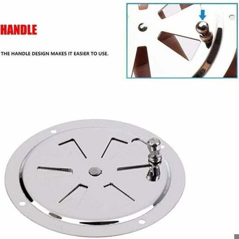 Grille Aération Ronde Inox 125mm, Réglable, Pour Sèche-Linge Tambour, Argenté (1/5)