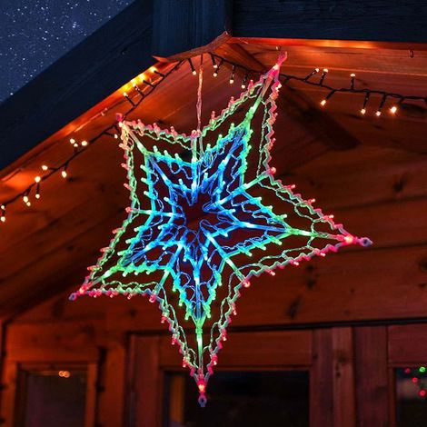 Festive 100 Multi Coloured Led Window Light Star Christmas Decoration - 50cm (1/5)