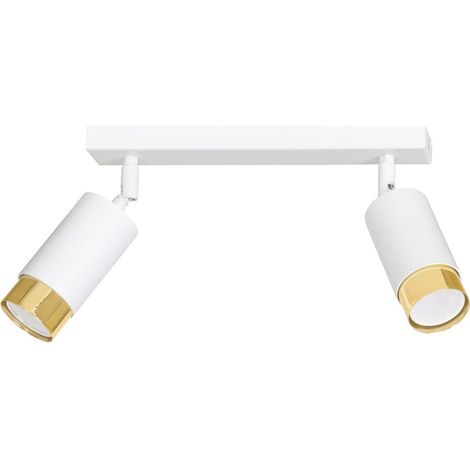 Lampada a Soffitto Hiro, Acciaio verniciato a polvere, Bianco, Oro, 30x19x6 cm (1/5)