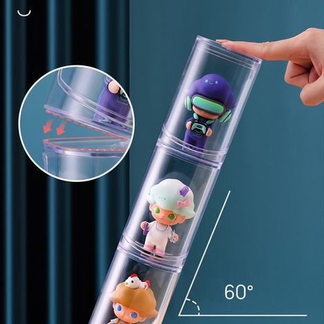 Boîte de rangement anti-poussière pour figurines, vitrine transparente en plastique pour figurines de dessins animés.