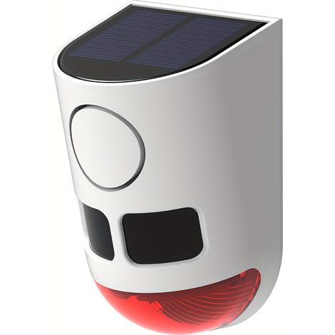 Alarme Solaire Extérieure avec Détecteur de Mouvement – Sirène de Sécurité 129dB, Flash LED Rouge, Batterie Lithium Intégrée (1/5)