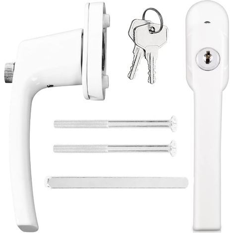 1 - Poignée De Fenêtre - Serrure À Clé - En Alliage D&39aluminium Avec Vis De Fixation Pour Portes Et Fenêtres Blanc 12,7x6,4x2,9cm (1/5)