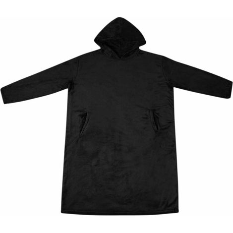 vidaXL Sudadera manta Negro S Franela (1/2)