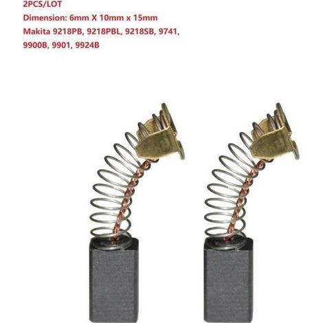 Ersatzkohlebürsten 6x10x15mm für MAKITA CB-106 181437-1 218PB, 9218PBL, 9218SB, 9741, 9900B, 9901, 9924B (1/5)