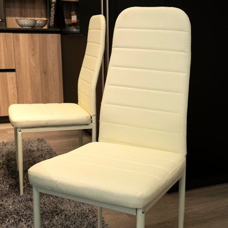 Sedie cucina e living Eleonora beige in similpelle  4 sedie