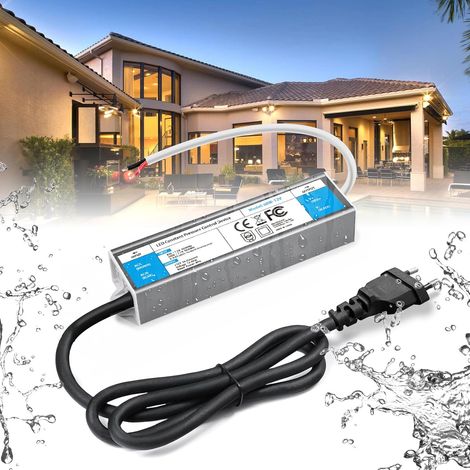 Transformateur 220V 12V Power Supply Alimentation 60W DC LED Driver Continu IP67 Transformer Etanche Extérieur Adaptateur 5A Transfo Controleur 220V AC à 12V DC, Pour Ruban LED (1/5)