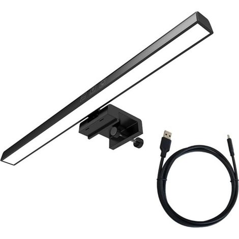 Barre Lumineuse Moniteur - 48 LED - 3000/4000/6500K - Réglable Luminosité 10-100% - Mémoire Paramètres - USB-C - Noir - 1 Pièce (1/4)