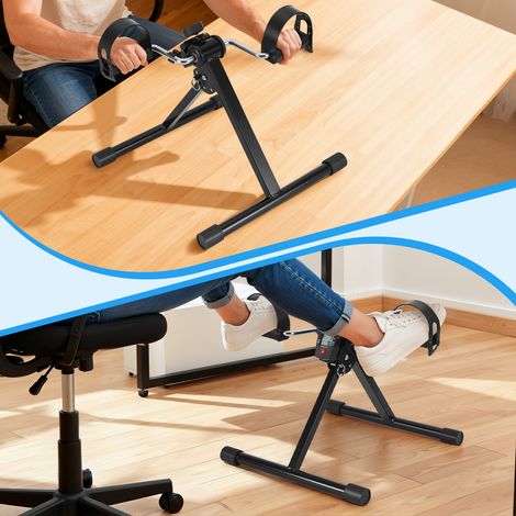 Randaco Mini cyclette da casa a pedali Pieghevole Allenamento braccia e gambe Muscolazione nero (1/5)