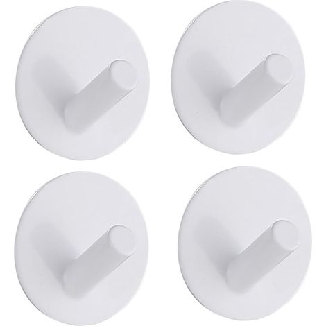 Lot de 4 Crochet Acier Inoxydable, Adhésif Sans Perçage, Imperméable, Charge 7kg, Pour Salle De Bain Cuisine (1/4)