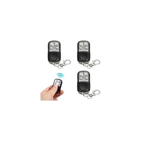 Confezione da 3 telecomandi universali per cancelli - Telecomandi wireless con bip automatico per cancelli - 433 MHz - Con tasti alfabetici - Compatibili con tastiere a 4 pulsanti per fotocopiatrici