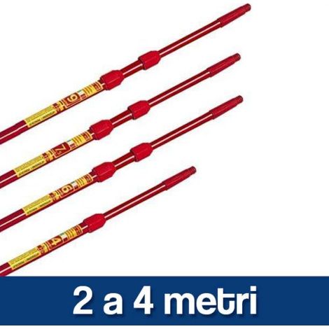 MANICO TELESCOPICO ASTA TELESCOPICA ALLUMINIO ATTACCO CONICO MASS (31750V) 2 a 4 metri (31751)