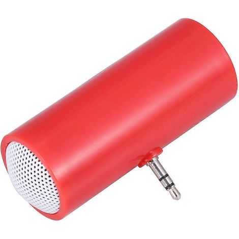 Mini-Stereo-Lautsprecher mit 3,5-mm-Klinkenanschluss für Smartphone und Tablet (Batterie nicht enthalten) (rot) – 8,533 cm – Rot (1/3)