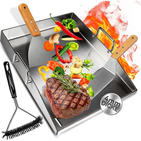 40 x 30 x 4 cm Plancha Plaque de cuisson, avec 2 spatules (1/5)