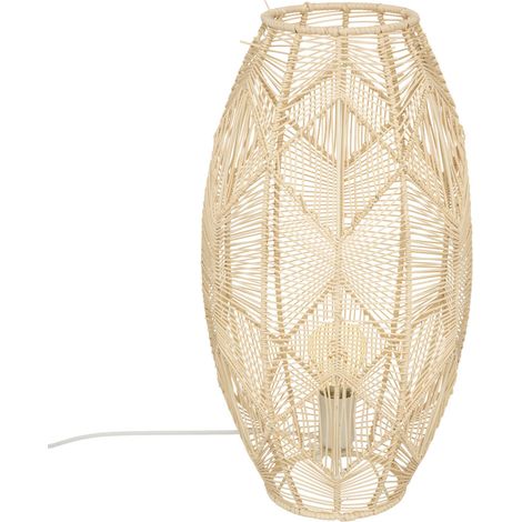 Atmosphera – Lampe à poser en rotin tissé 48 cm – Douille E27 jusqu'à 40W – Câble 175 cm – Ambiance chaleureuse pour salon ou chambre (1/4)