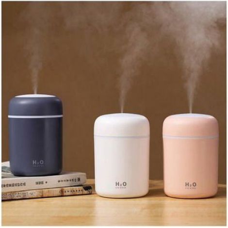 Humidificateur Ultrasonique Mini 2 Modes Brume, Auto-Off Veilleuse Colorée USB, Bureau/Maison/Voiture Blanc (1/4)