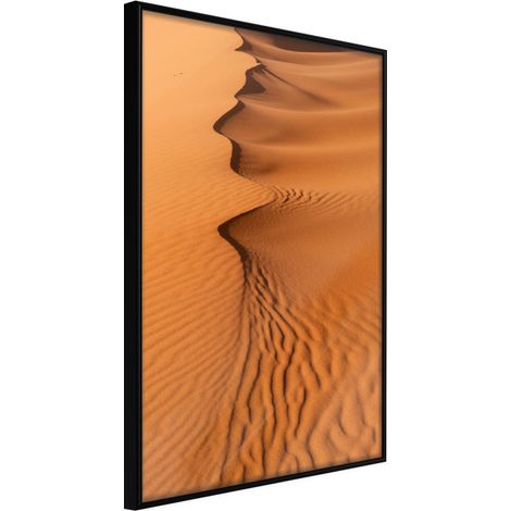 Affiche Murale Encadrée "Patterns on the Sand" 40 x 60 cm Noir