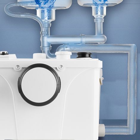 Randaco Stazione di sollevamento delle acque reflue Pompa per acque reflue domestiche Pompa di non ritorno integrata per doccia WC, bianco 700W