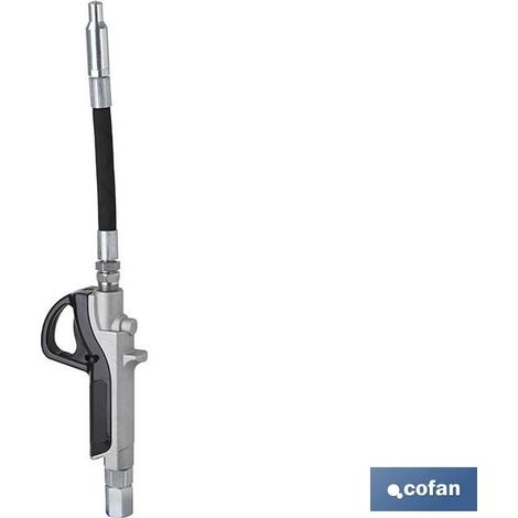 COFAN pistola lubricante recta , Pistola lubricante recta de gran precisión para el control del flujo de lubricante. Dispone de una manguera flexible y una boquilla antigoteo recta