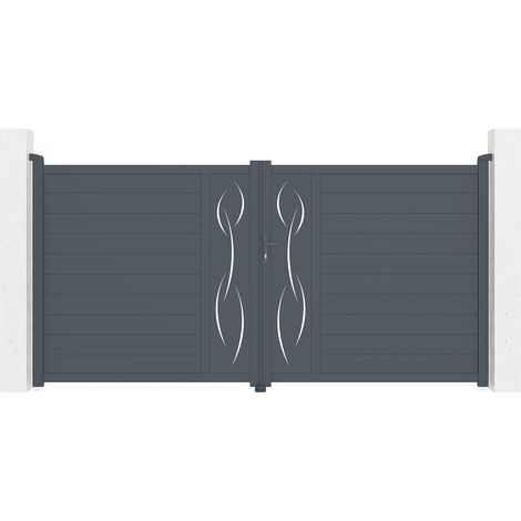 Portail aluminium battant LIFE 350x180cm