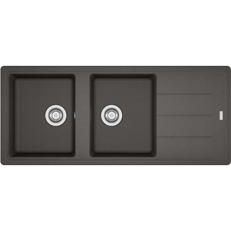 Franke – Évier 2 bacs Fragranit+ BFG621 – Gris ardoise – Pré-percé pour robinetterie – Traitement anti-bactérien – Garantie 10 ans