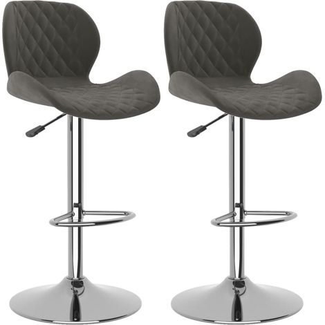 Maison Exclusive - Tabourets de bar lot de 2 gris foncé velours
