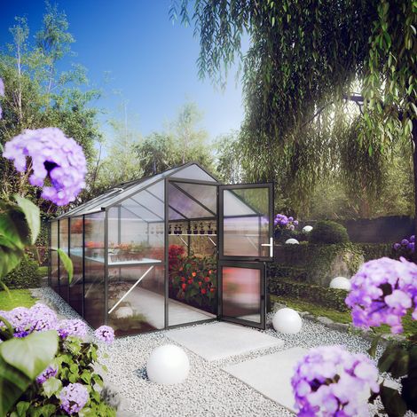 KGT Gewächshaus "Rose IV" 10 m², anthrazit-grau (1/5)
