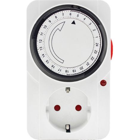 Prise minuterie dédiée à l'UE,Programmateur journalier mécanique inter. Voyant - 3500 W (1/3)