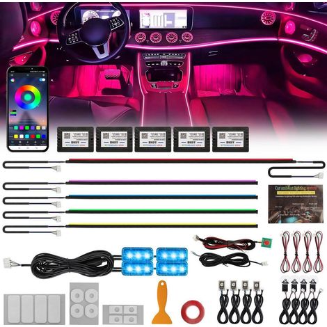Auto LED Innenbeleuchtung RGB Ambientebeleuchtung 17in1 App Steuerung Acryl Faseroptik (1/5)
