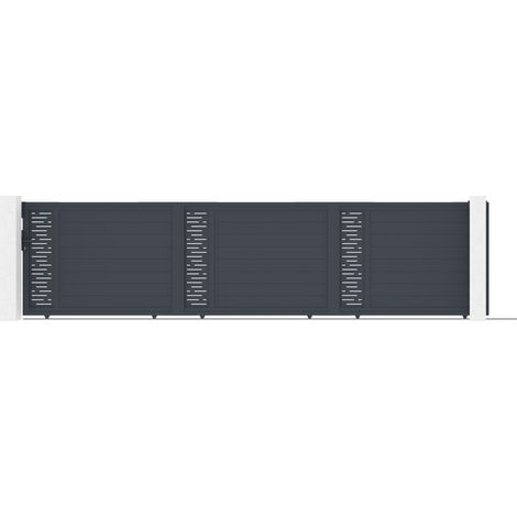 Portail coulissant 6m ARLBERG H.140 aluminium gris (1/5)