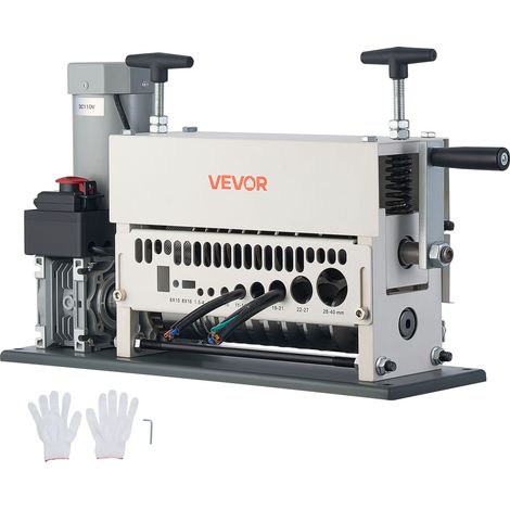 VEVOR Macchina Spellacavi Elettrica 370 W Diametro Fili tra 1,5-40 mm, Utensile Spellafili per Cavi in Rame a 11 Canali, Pulsante di Arresto, Macchina Spellacavi per Rottami di Rame