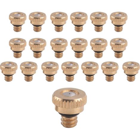 20Pcs Brass Misting Nozzles for Cooling System 0.012 Inch(0.3 mm) Water Spray Nozzle Sprinklers Misting Cooling (1/5)