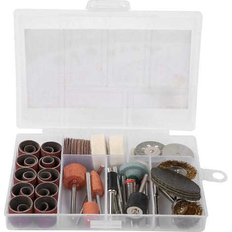 Kit Accessoires Meuleuse - 91 Pièces Pour Ponçage Polissage Découpe - Têtes En Pierre Et Brosse Métal - Usage Domestique Et Professionnel (1/5)