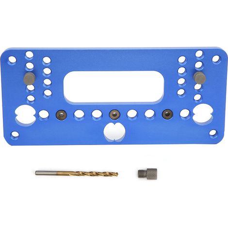 Guide de perçage pour bois en alliage d'aluminium bleu, poinçon de trou avec tournevis, gabarit de localisation modèle 08610A (1/5)