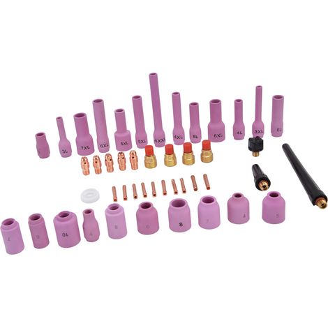 Kit de 46 pièces lentille à gaz TIG avec corps de pince pour torches WP9/20/25 - Accessoires soudage TIG (1/5)