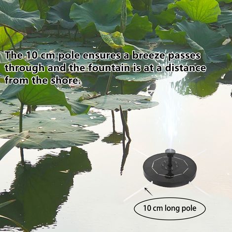 Fontaine pour Bassin de Jardin à LED 3.5W Solaire Fontaine à Oiseaux avec Pompe LED RGB 120cm (1/5)