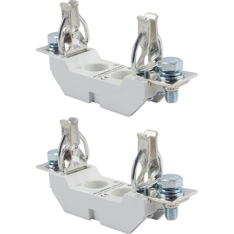 Ubric Lot de 2 porte-fusibles unipolaire NH00 160 A 690 V en céramique pour fusibles NH (1/5)
