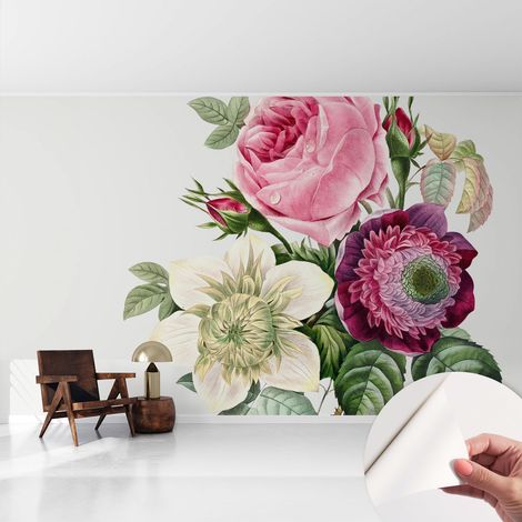 Carta da parati autoadesiva - fotomurale - decorazione parete - stile elegante - decorazione casa - Mazzo di fiori 416x254 cm (1/5)