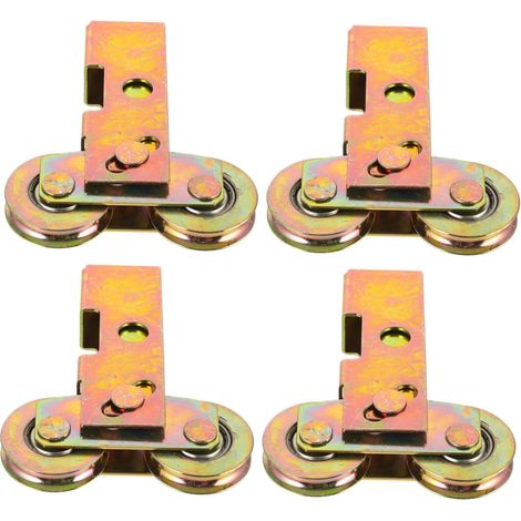 de 4 roulettes universelles pour porte coulissante en acier (1/5)