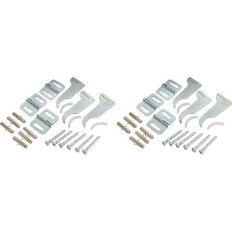 Kit de 3 fixations pour radiateur en aluminium - Comprend 6 vis (6x50 mm) et 6 chevilles (8x40 mm) pour une installation facile, sécurisée et durable (Lot de 2) (1/3)