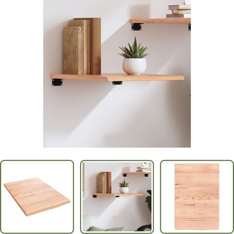 Wandregal Eiche - Wandregal Hellbraun 40x60x2 cm Massivholz Eiche Behandelt (1/5)