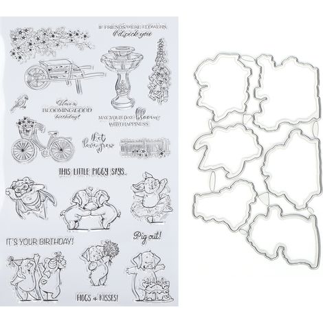 Transparent Stamp TPR Hand Account Greeting Card Making Pattern Decoration with Knife Mold (1/5)