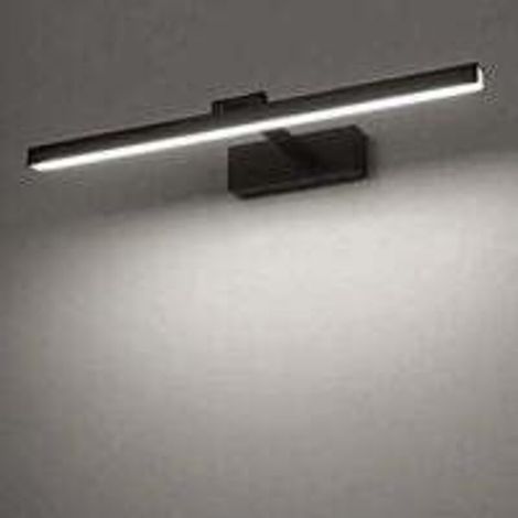 SABIR Lampe de miroir de salle de bain 6000K Blanc froid 12W LED Lampe de salle de bain Moderne Intérieur Lampe de salle de bain Noir Éclairage de salle de bain 1000LM 50CM (1/4)