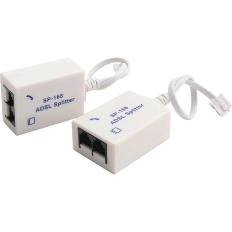 Deux filtres répartiteurs DSL, répartiteurs ADSL, pour lignes téléphoniques, module téléphonique RJ11 6P4C/6P2C mâle vers deux femelles (1/5)