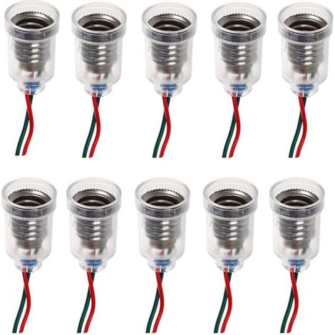 Lampes LED E10 Base de vis-à vis de petite bougie Ampoules Mont petites ampoules Porte-lumière de base avec fil Socket pour Home Expérience Test du circuit électrique Accessoires lumière 20cm (1/5)