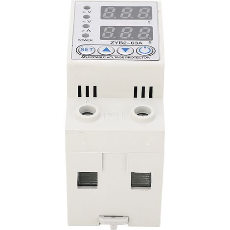 Protecteur de tension et courant Écran numérique réarmement automatique 2P 220V CA 63A pour maison hôtel (1/5)