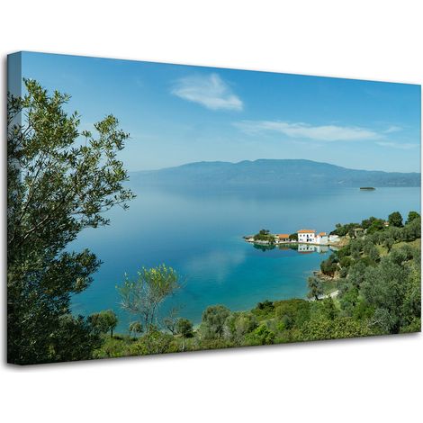 Stampa su tela Natura Cime montuose e mare 80x50