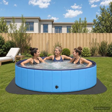 vidaXL Tapete para piscina 36 uds. Ø 350 cm Redondo Espuma EVA Negro (1/5)