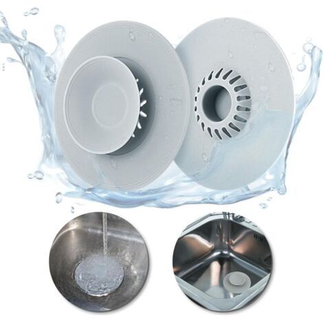 BUNTHAUS Lntyq Bouchon de Vidange en Silicone 2 Pcs,Bouchon Baignoire Universel,Bouchon Evier de Cuisine Anti Odeur,Filtre Cheveux Douche 10.9 cm,Plug Evier pour Lavabo, Baignoire,Douche